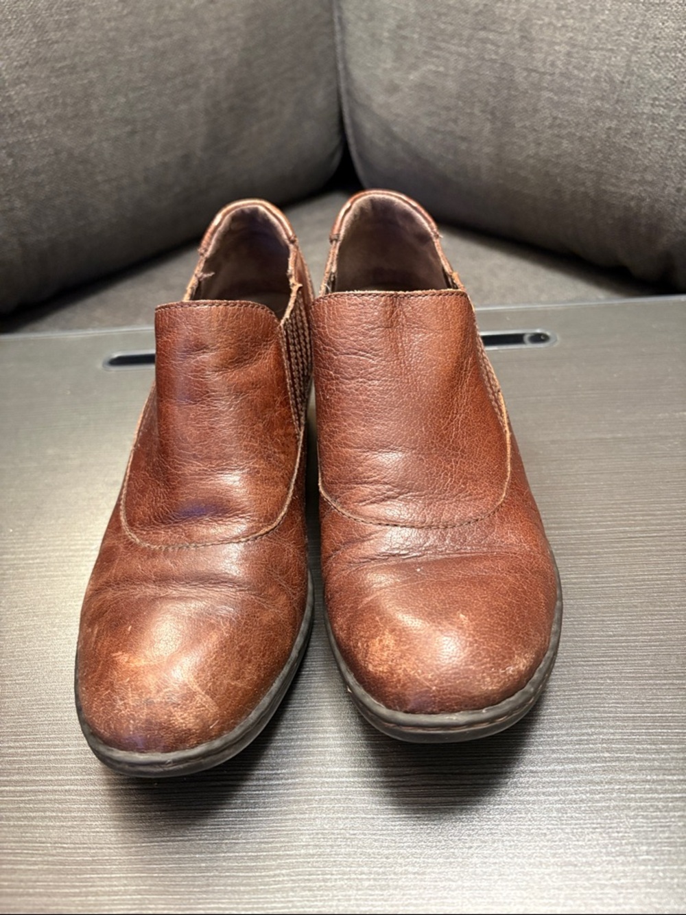 Women's Brown Leather Slip-On Ankle boots - Picture 2 of 6